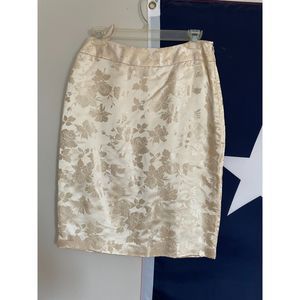 Women's Cream and Gold Silk Skirt